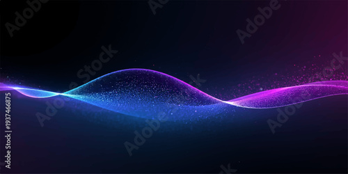 An abstract blue and purple background design features flowing light waves and glowing fractal lines to create a vibrant energy texture for a modern motion art wallpaper
