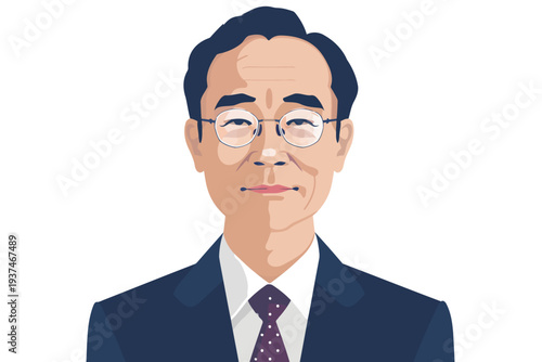 Close-Up Portrait of Asian Executive executive isolated