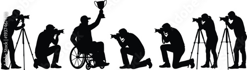 Children Silhouettes Gardening and Doing Chores, Kids Planting, Watering, Sweeping, and Helping at Home, Childhood Responsibility, and Outdoor Activity Set