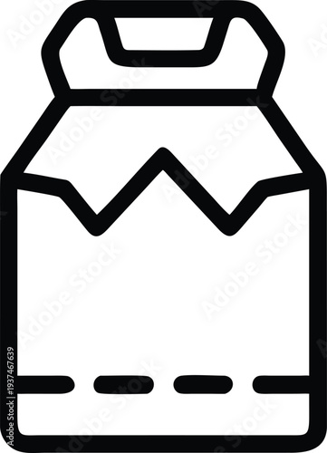 Outline Drawing of a Sealed Container Jar Ideal for Food Storage and Packaging Concepts