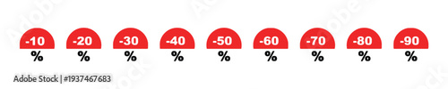 Discount percentage signs for sales promotions