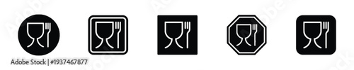 Food safe symbol icon for packaging and containers showing safe handling of food products