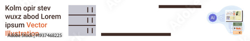 Technology innovation, data storage, AI integration, computing systems, server management, digital transformation. Server racks connected to an AI-powered interface. AI integration and digital