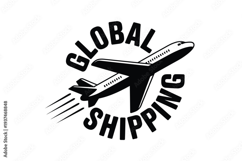 Fototapeta premium Global Shipping Airplane Logo Design