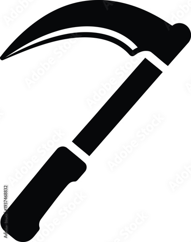 Black and White Vector Sickle Tool Agricultural Icon Minimalist Design