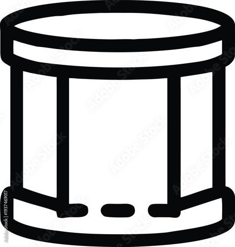Outline illustration of a cylindrical trash can or waste bin with a convenient foot pedal