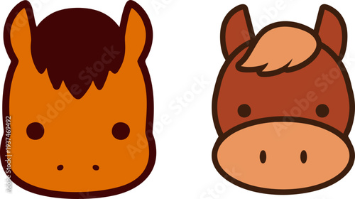 Cute Horse Head Avatar for Kids Illustration