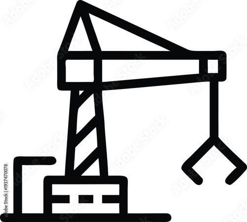 Powerful Industrial Construction Crane with Grapple Claw for Material Handling and Demolition