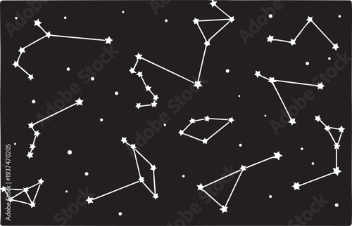 Elegant custom star map wall panel design featuring a celestial night sky layout with stars and constellation-inspired details.