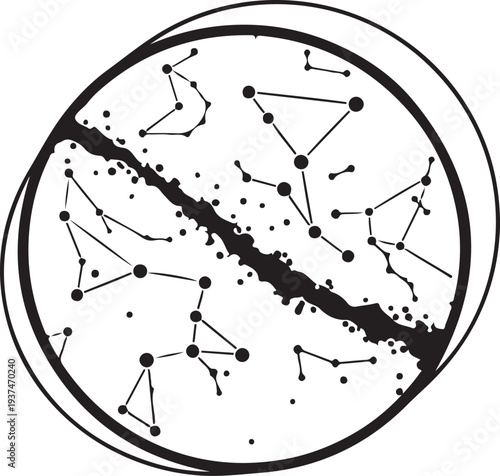 Elegant custom star map wall panel design featuring a celestial night sky layout with stars and constellation-inspired details.