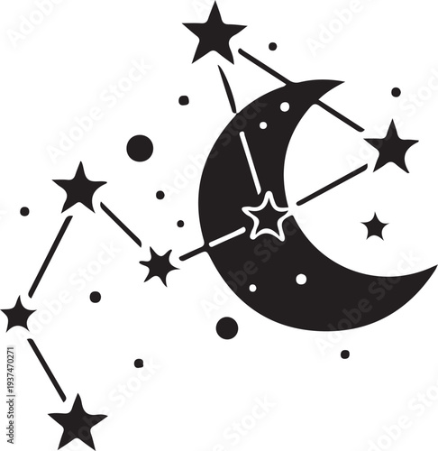 Elegant custom star map wall panel design featuring a celestial night sky layout with stars and constellation-inspired details.