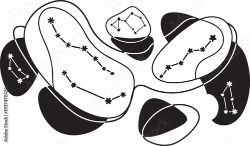 Elegant custom star map wall panel design featuring a celestial night sky layout with stars and constellation-inspired details.