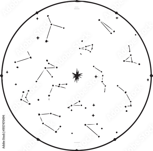 Elegant custom star map wall panel design featuring a celestial night sky layout with stars and constellation-inspired details.