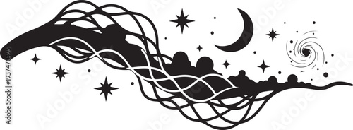 Elegant custom star map wall panel design featuring a celestial night sky layout with stars and constellation-inspired details.