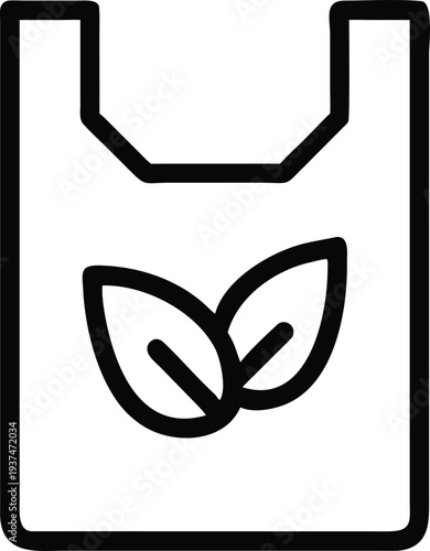 Reusable shopping bag icon representing eco friendly groceries and sustainable consumption habits