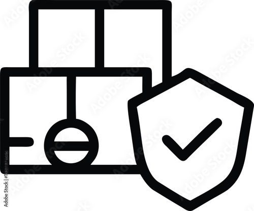 Securely protected stacked parcels with an approved verification shield emblem