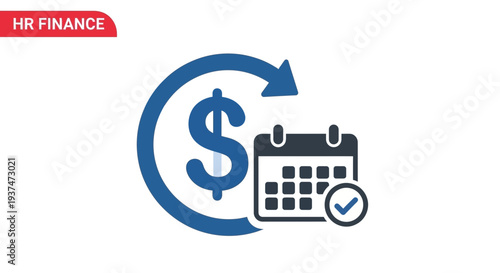 Financial cycle icon representing business transactions and time management