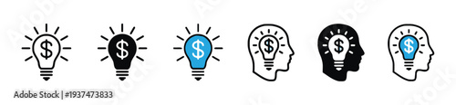 Light bulb with dollar sign inside, representing business ideas and financial innovation