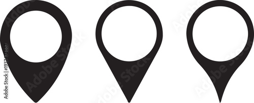 Location pin icons in different shapes and styles
