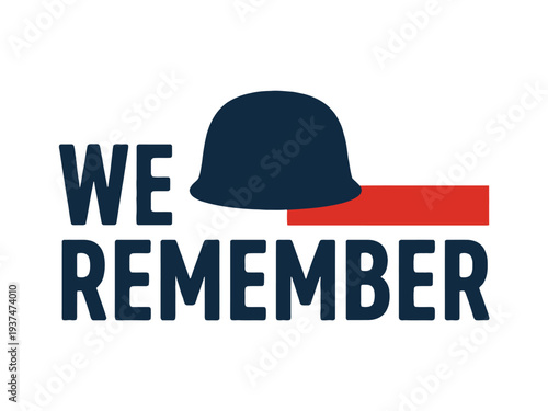 Remembering Soldiers with Helmet and Text