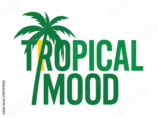Tropical Mood Logo with Palm Tree