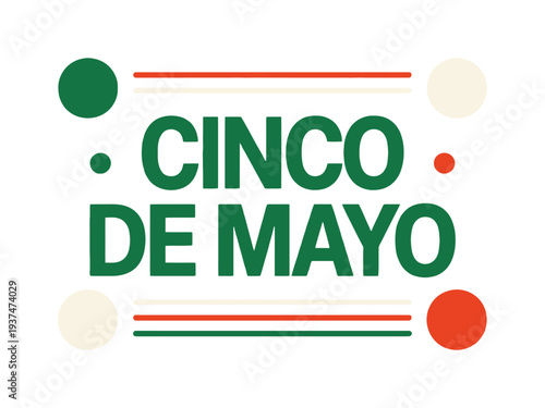 Vibrant Cinco de Mayo Celebration Graphic with Green, Red, and White Colors
