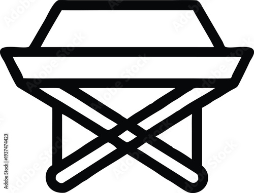 Simple Outlined Style Icon of a Food Container with a Secure Lid for Takeaway Meals