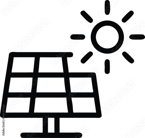 Solar panel actively absorbing sunlight for clean renewable energy generation under a bright radiant sun