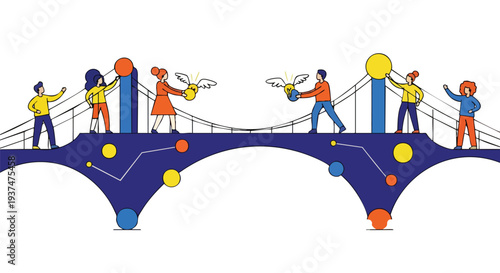 Strategic B2B collaboration bridge representing synergy and creative innovation in high-growth marketing ecosystems