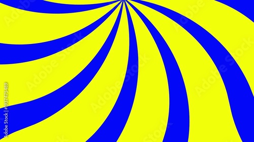 Abstract spinning blue and yellow spiral