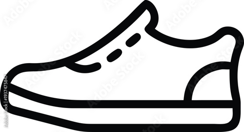 Stylish and comfortable casual sneaker outline icon for active lifestyle products
