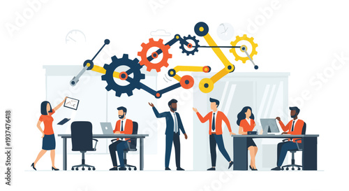 Modern Enterprise Workflow Optimization and Agile Team Collaboration Illustrating Strategic Business Process Management for High-Growth Agencies