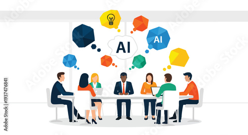 Strategic B2B marketing team leveraging artificial intelligence for enterprise creative ideation and innovative corporate solutions