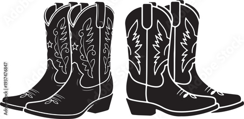 Traditional Cowgirl Boots Icon for Country and Western Design