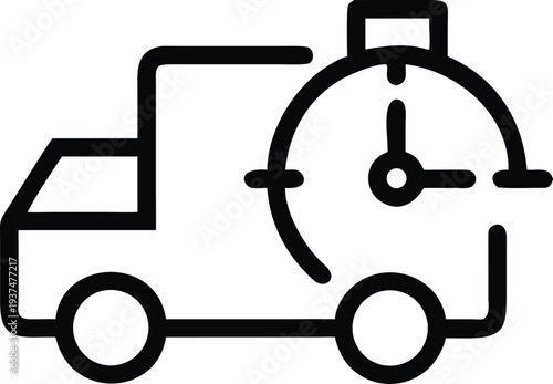 Timely Express Delivery Truck Icon for Fast Shipping and On Schedule Logistics