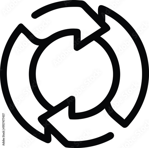 Universal recycling arrows forming a circular loop for environmental sustainability solutions