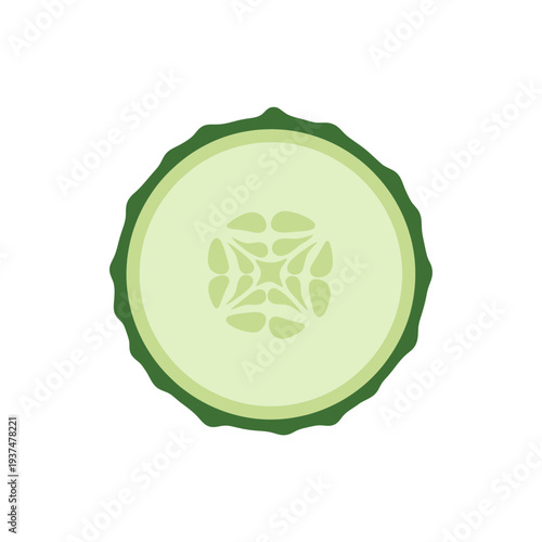 Cross-section of a cucumber showing seeds and inner flesh.