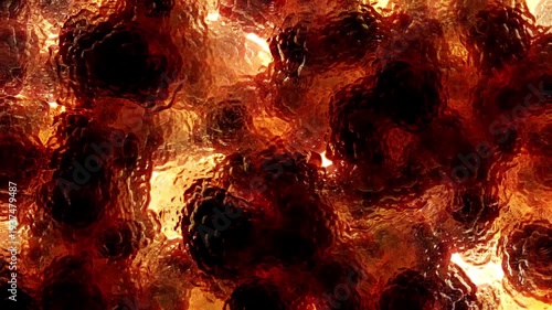 Dynamic abstract motion graphics featuring fluid liquid-like textures flowing across a foggy glass surface with soft blurred floral colors behind it. Dreamy organic movement with vibrant gradients and