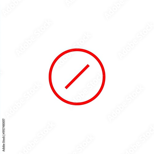 Free Download Simple red outline of a circle, with a single diagonal line through it - GFXLoad