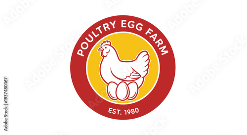 Poultry Egg Farm Logo with Chicken.