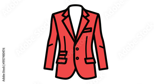 Red Blazer Jacket Illustration.