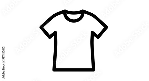 Simple Black Outline of a T Shirt.