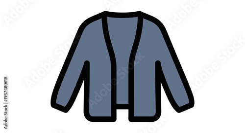 Simple Illustration of a Cardigan Sweater.