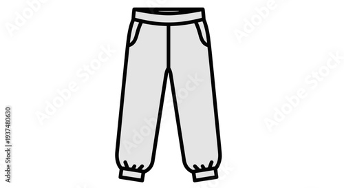 Simple Illustration of Sweatpants Design.