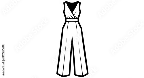 Sleeveless Jumpsuit with Wide Legs Illustration.