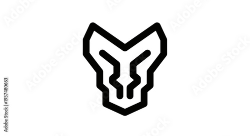 Stylized Fox Head Logo Design Element.