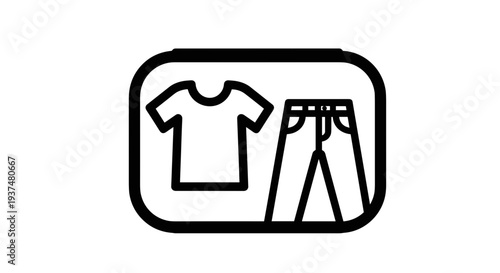 Simple Line Icon of Shirt and Trousers.
