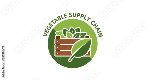Vegetable Supply Chain Logo Design Element.