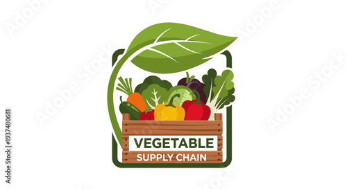 Vegetable Supply Chain Logo Design Elements.