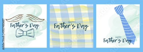 Fathers Day Watercolor Vibrant Gift Set Poster